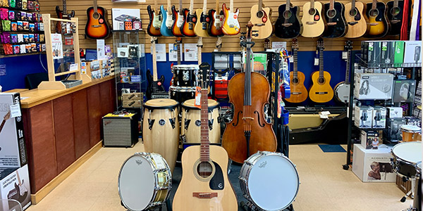 Our music store with educational rates for our students.